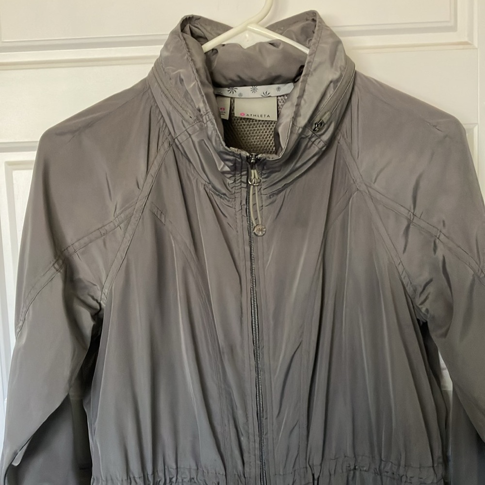 Athleta Gray Lightweight Hooded Spring Jacket LIKE NEW - Picture 2 of 8